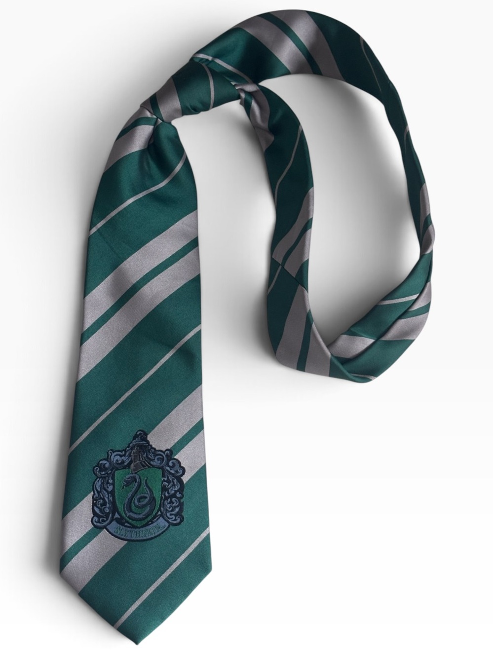 Harry Potter Slytherin Green & Silver Striped Tie 55”